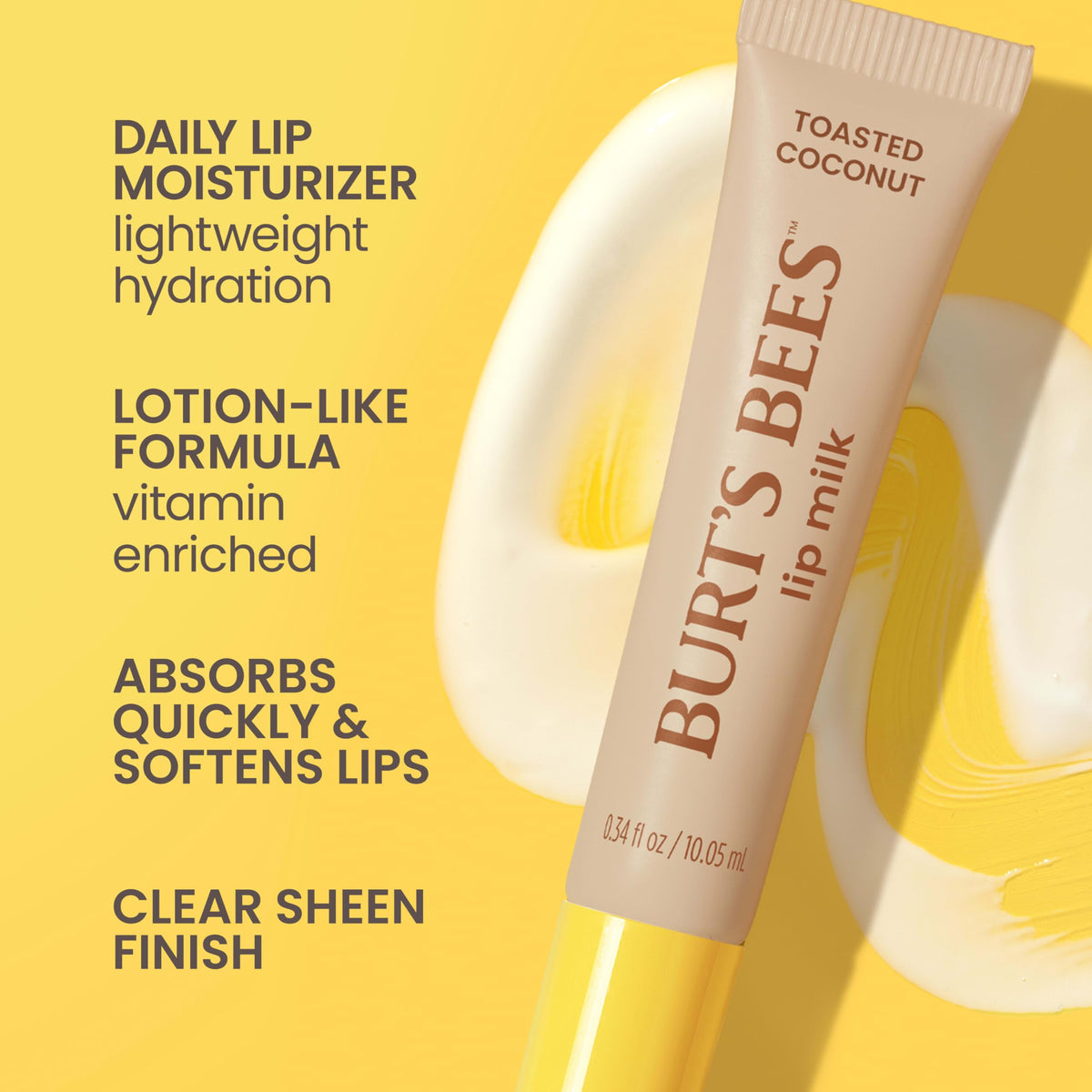 Burt's Bees Toasted Coconut Lip Milk tube side view