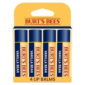 Burt's Bees Vanilla Bean Lip Balm four tubes front view