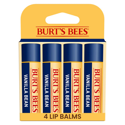 Burt's Bees Vanilla Bean Lip Balm four tubes front view