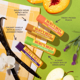 Burt's Bees Wildflower Honey lip balm tube close-up