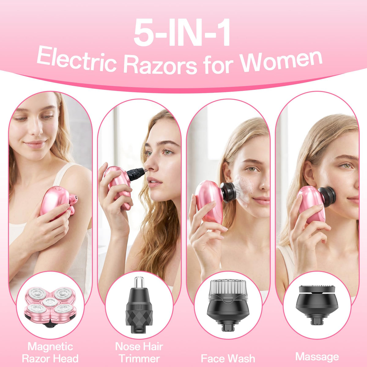 Burtily Electric Razor showing 5D floating shaving head