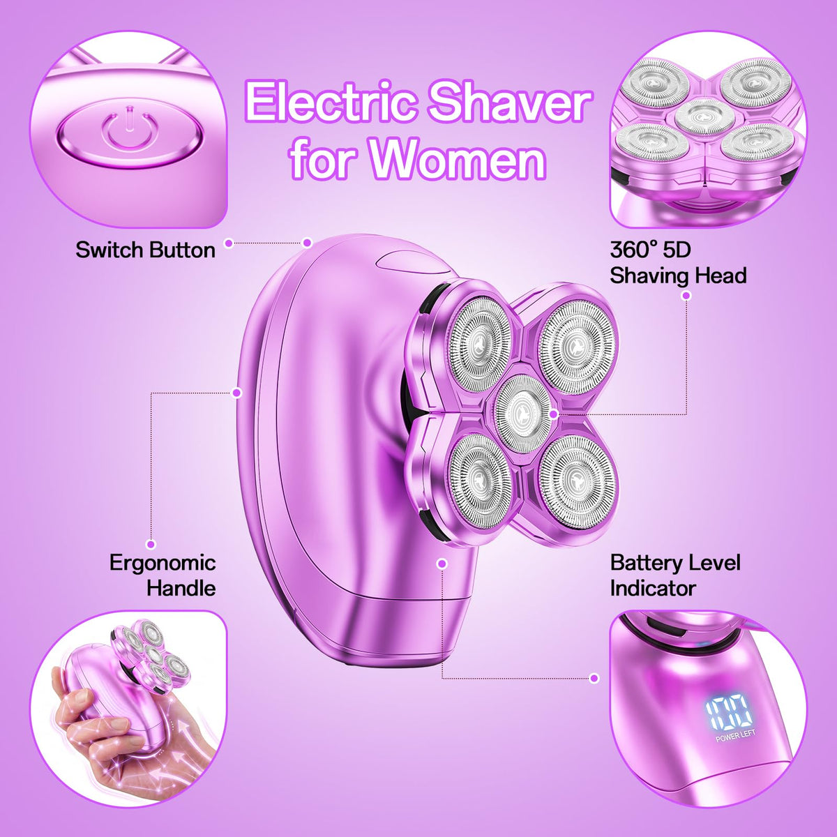 Burtily Electric Razor showing IPX7 waterproof feature