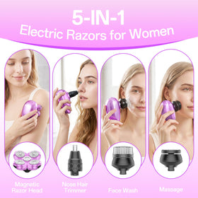 Burtily Electric Razor with attachments including trimmer and brush