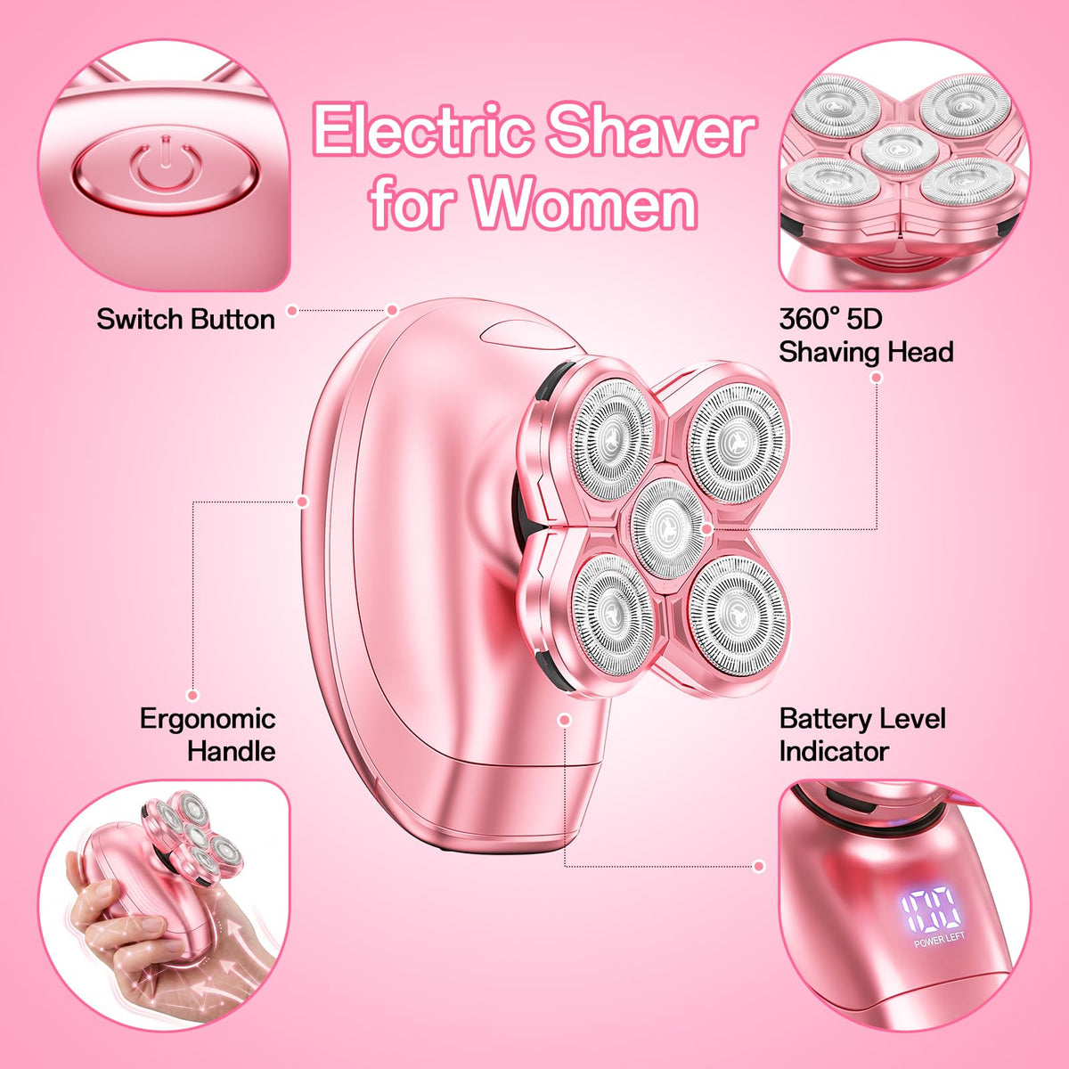 Burtily Electric Razor with facial cleansing brush attachment