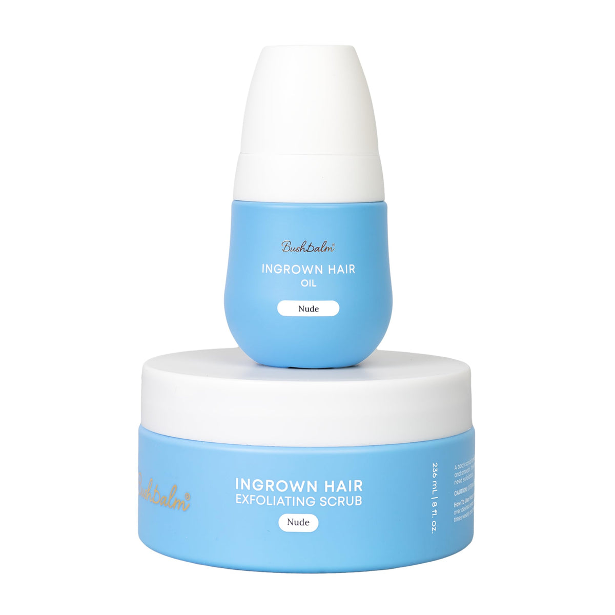 Bushbalm 2-Step Ingrown Hair Routine packaging front view