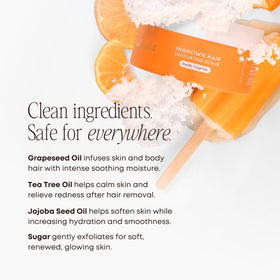 Bushbalm Ingrown Hair Exfoliating Body Scrub Vanilla Tangerine in shower setting