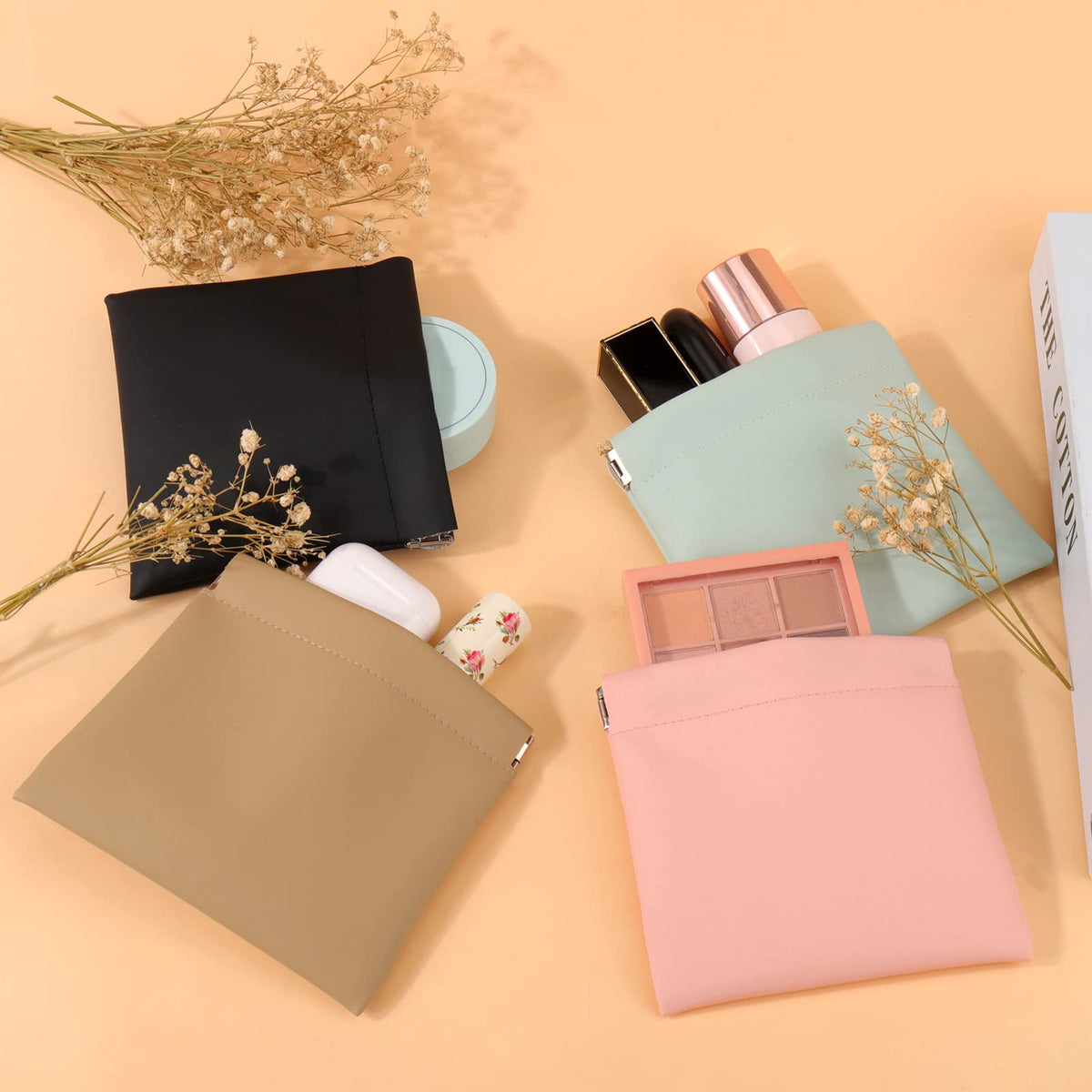 BUSOHA 4 PCS Small Makeup Bags arranged together