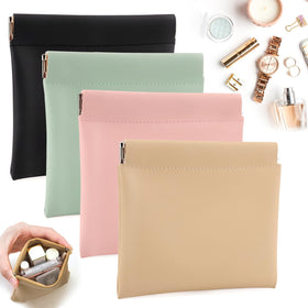 BUSOHA 4 PCS Small Makeup Bags in morandi colours front view