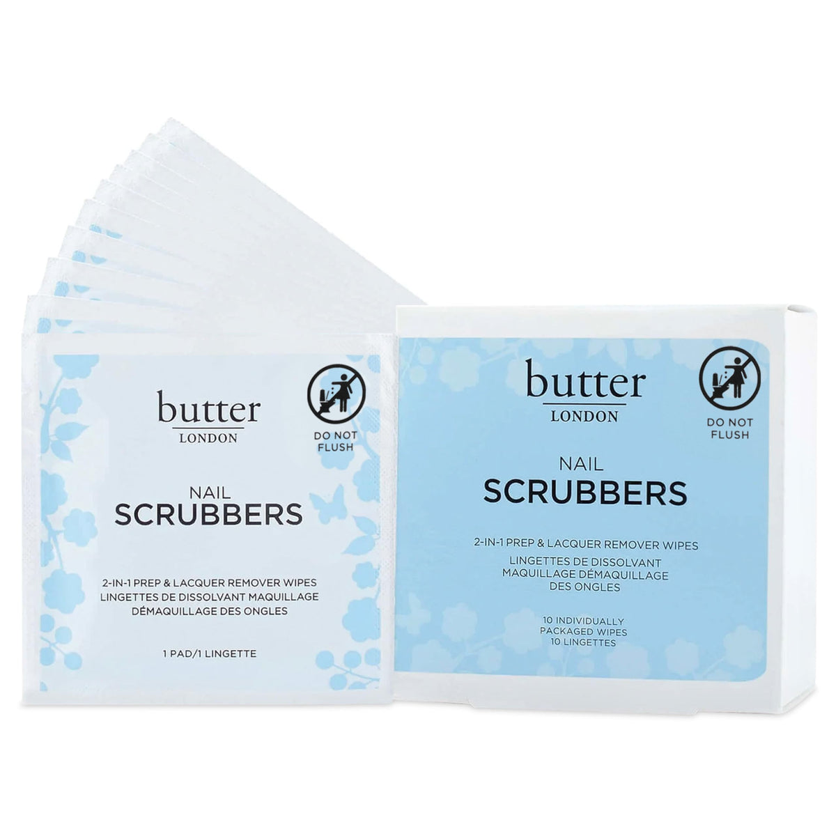 butter LONDON Nail Polish Remover Pads front view with packaging