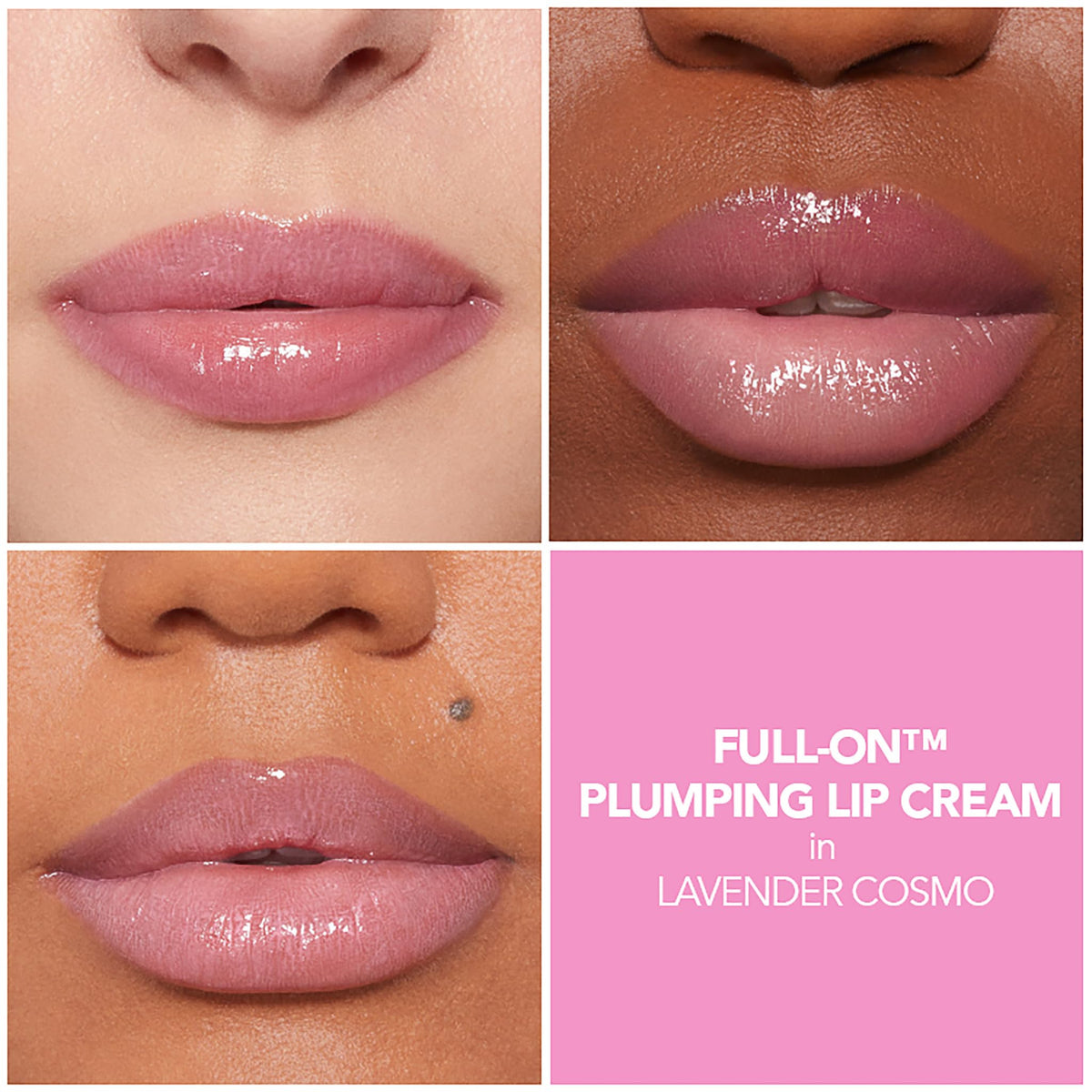 Buxom Full-On Lip Gloss Lavender Cosmo applicator close-up
