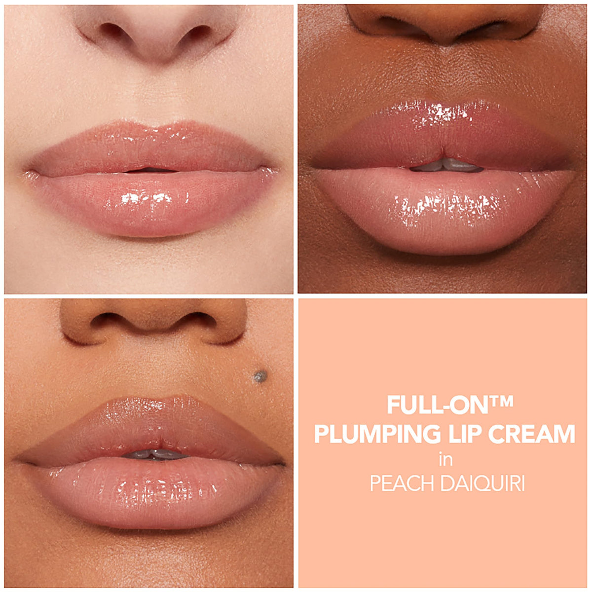 Buxom Full-On Plumping Lip Cream Gloss Peach Daiquiri applicator close-up