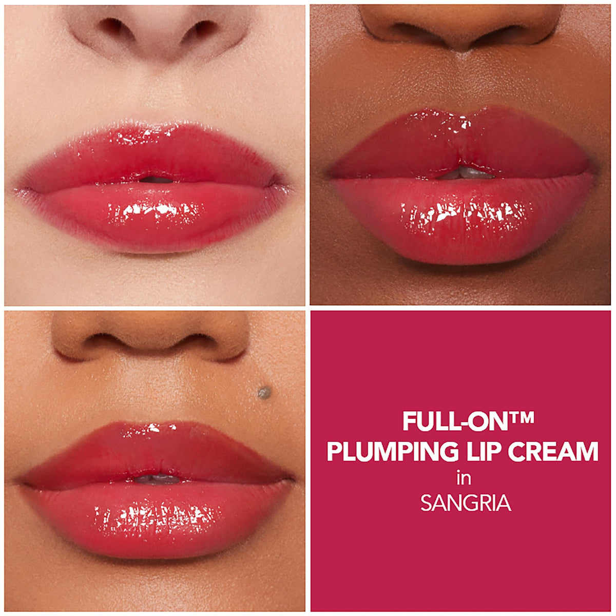 Buxom Full-On Plumping Lip Cream Gloss Sangria applicator close-up
