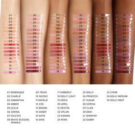 Buxom Full-On Plumping Lip Polish Celeste in natural light