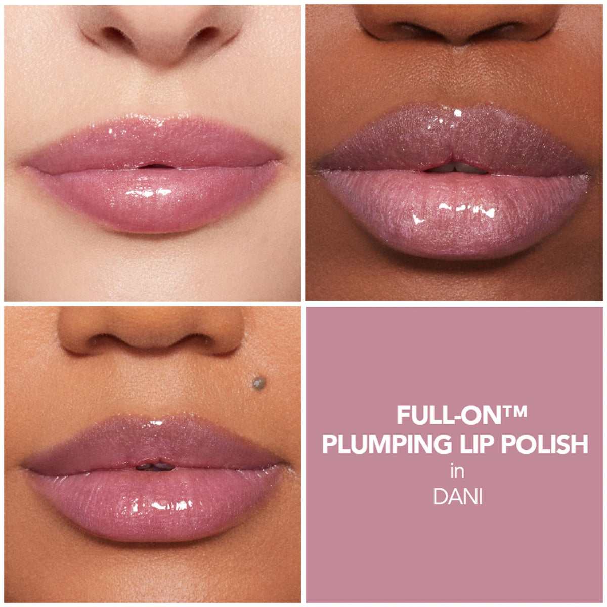 Buxom Full-On Plumping Lip Polish Gloss in Dani swatch on skin
