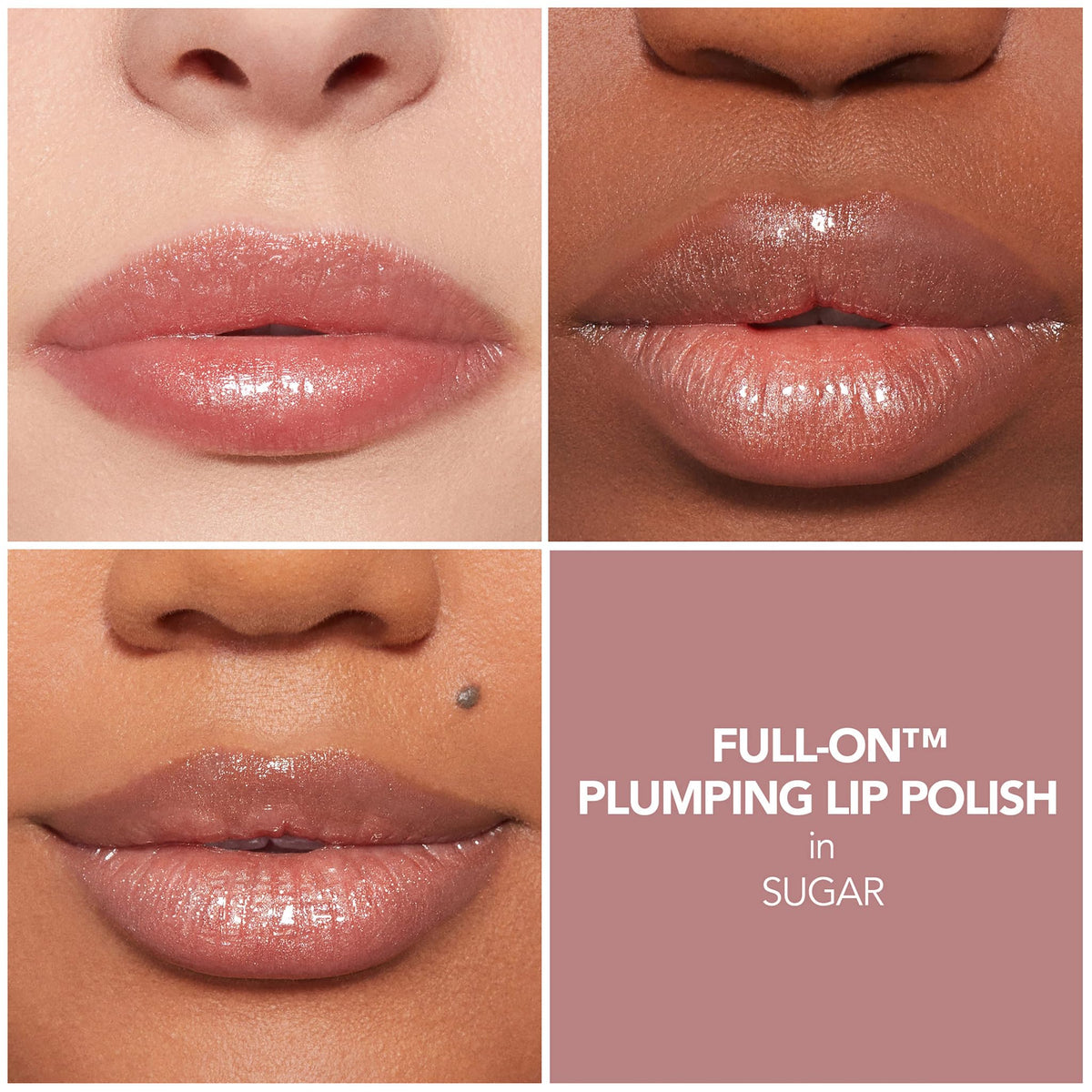 Buxom Full-On Plumping Lip Polish Sugar swatch on skin