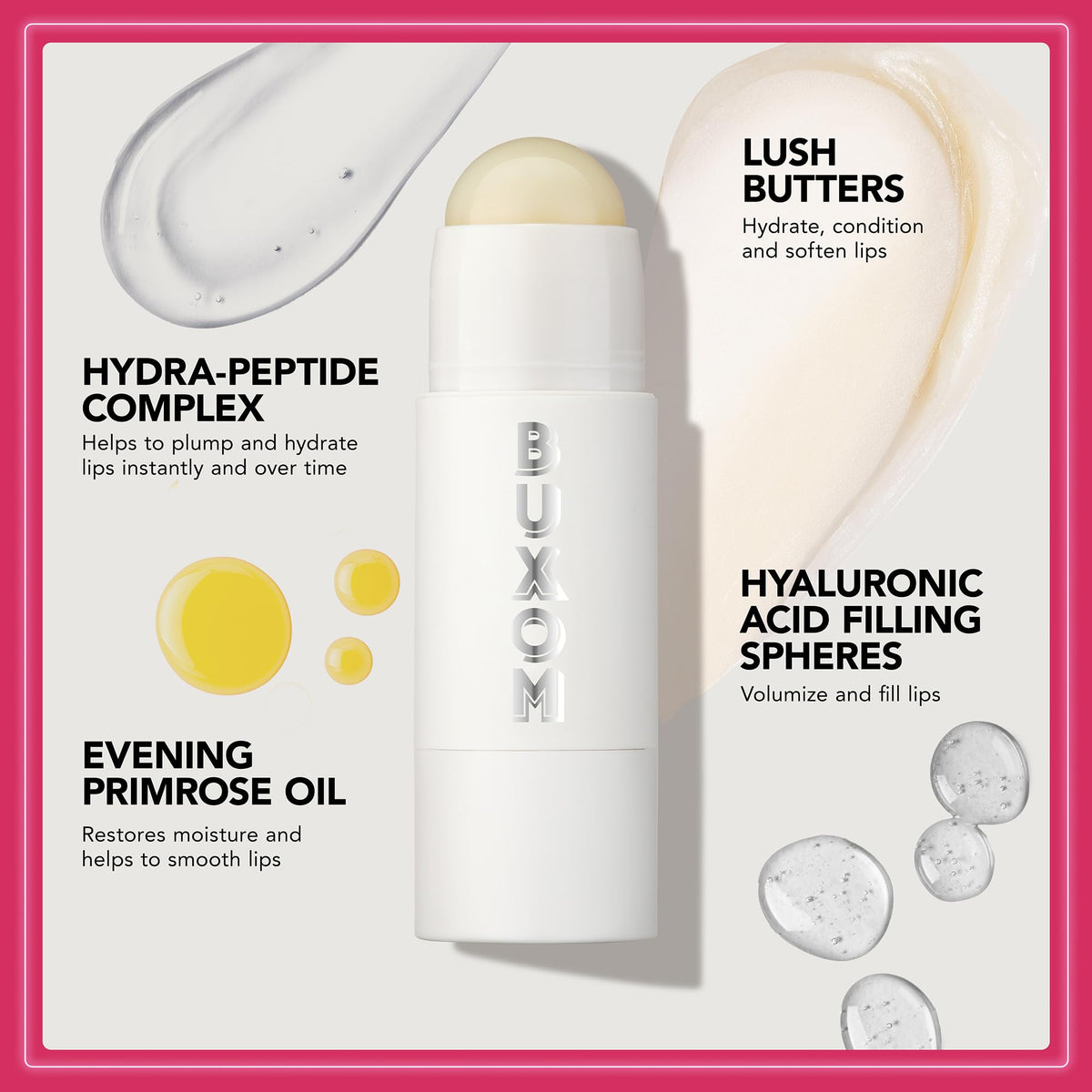 Buxom Lip Butter Balm application on lips