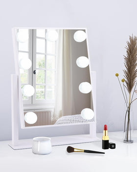 BWLLNI Lighted Makeup Mirror front view with 9 LED bulbs