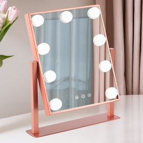 BWLLNI Lighted Makeup Mirror front view with 9 LED bulbs