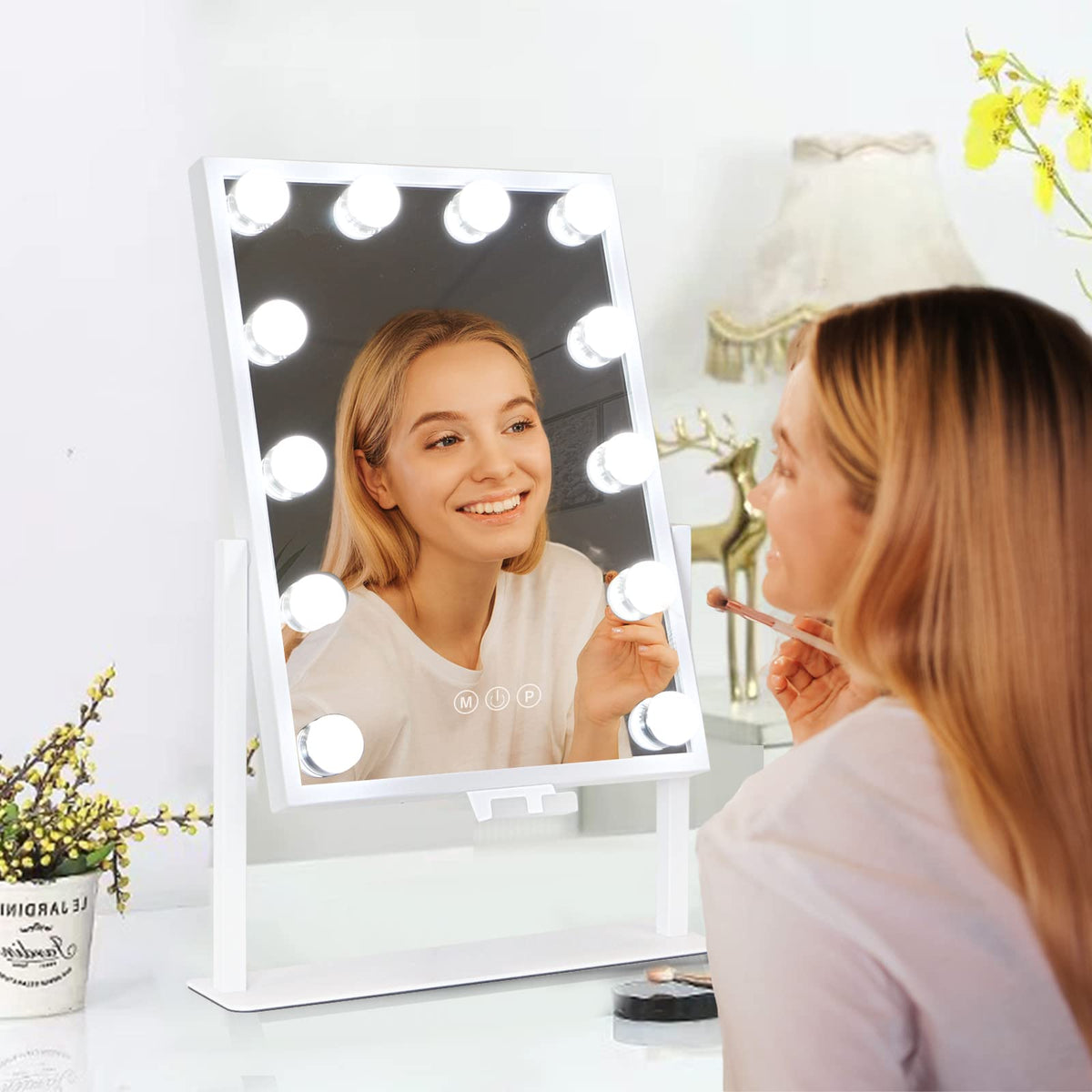 BWLLNI Vanity Mirror displaying all three light modes