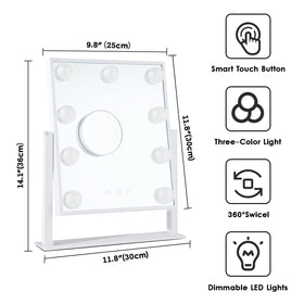 BWLLNI Vanity Mirror displaying warm white light mode