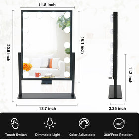 BWLLNI Vanity Mirror in elegant tabletop design