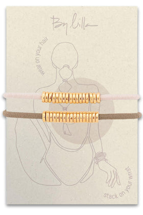 By Lilla Bracelet Hair Tie in gold color front view