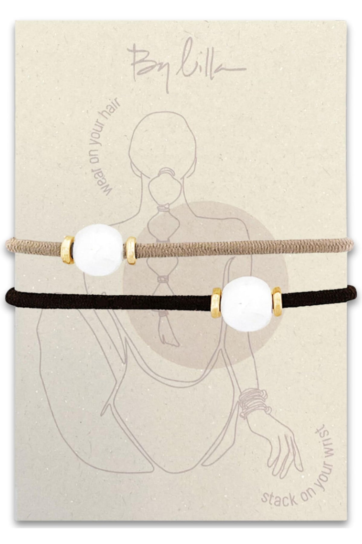 By Lilla Bracelet Hair Tie in Halo Gold front view