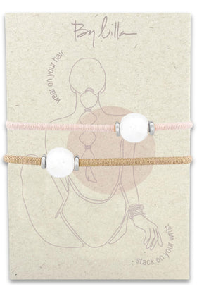 By Lilla Bracelet Hair Tie in Halo-Silver front view