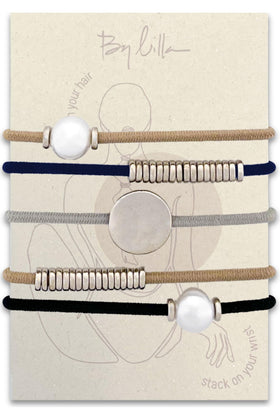 By Lilla Bracelet Hair Tie in marble design front view