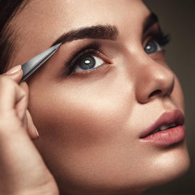By MILLY Pointed Tweezers being used for eyebrow grooming