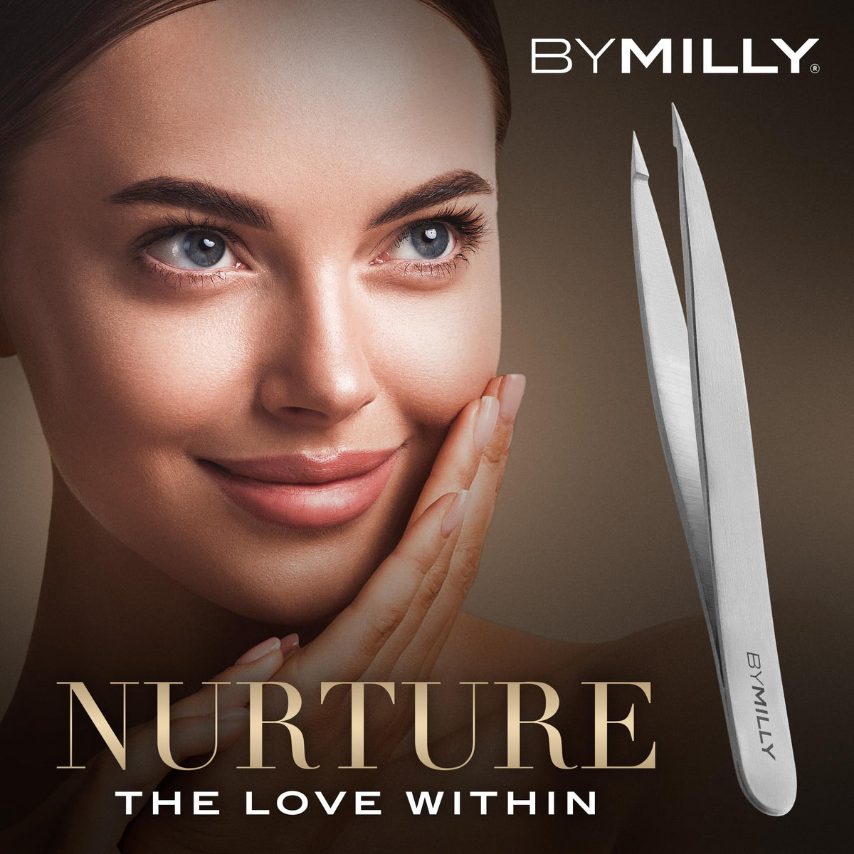 By MILLY Pointed Tweezers displayed with other personal care tools