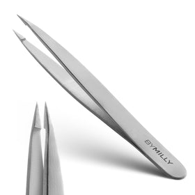 By MILLY Pointed Tweezers front view with fine point tips