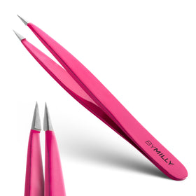 By MILLY Pointed Tweezers front view with fine point tips