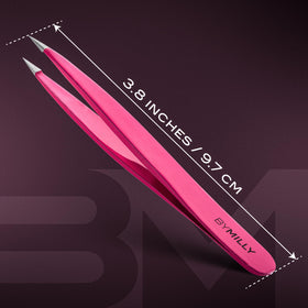 By MILLY Pointed Tweezers with a background of beauty tools