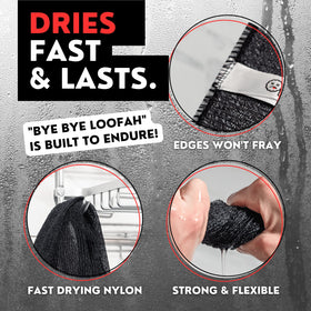 Bye Bye Loofah washcloth showcasing its size