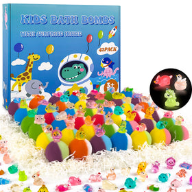 BYGGVIR Kids Bath Bombs 42 pack with colourful wrappers