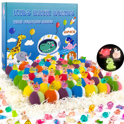 BYGGVIR Kids Bath Bombs 42 pack with colourful wrappers