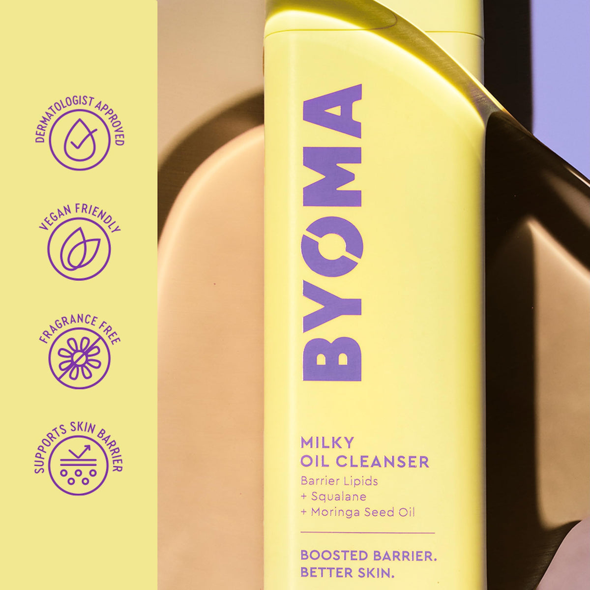 BYOMA Milky Oil Cleanser with ingredients displayed