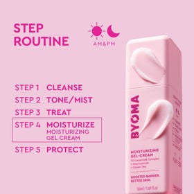 BYOMA Moisturizing Gel Cream on a bathroom counter