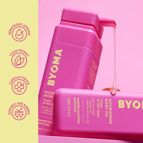 BYOMA Nourishing Body Oil texture on skin