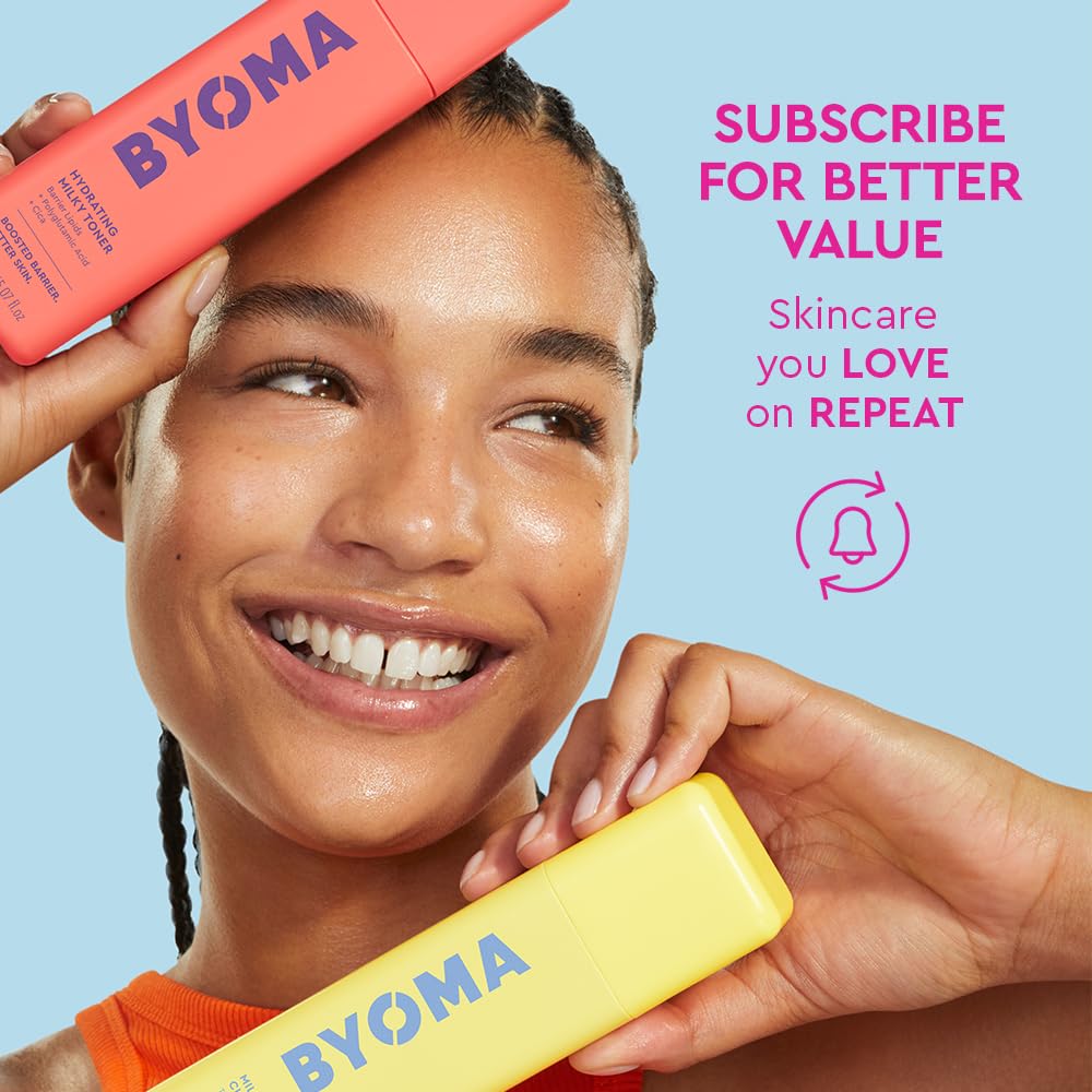 BYOMA Ultralight Face Fluid SPF 50 bottle on a vanity
