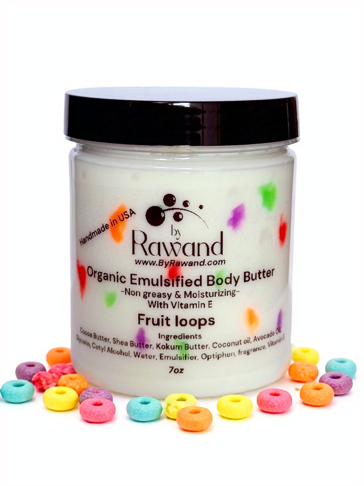 ByRawand Fruit Loops Body Buttercream on a wooden surface