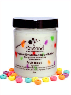 ByRawand Fruit Loops Body Buttercream on a wooden surface