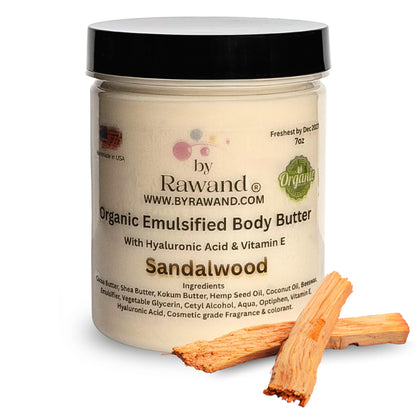 ByRawand Sandalwood & Amber Body Butter 227g front view