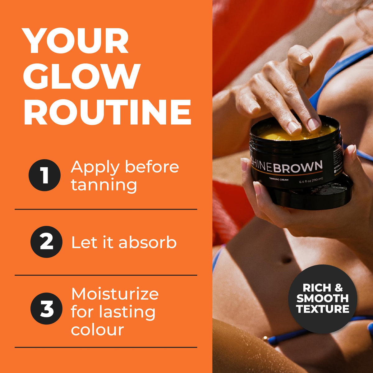 BYROKKO Shine Brown Tanning Accelerator Lotion in outdoor setting