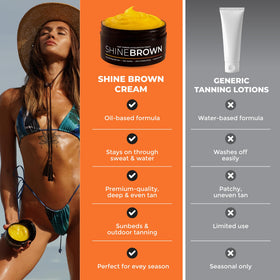 BYROKKO Shine Brown Tanning Accelerator Lotion in tanning bed