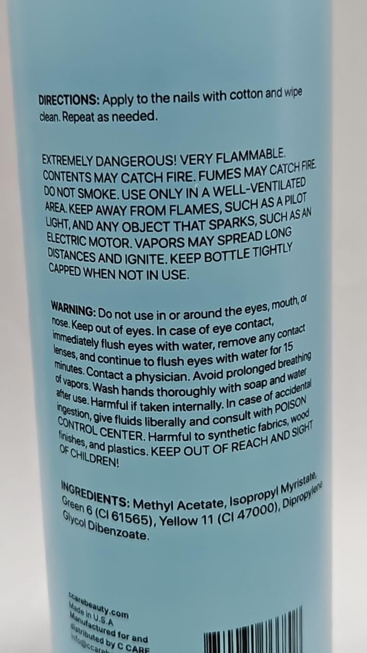 C CARE Gentle Touch Non-Acetone Nail Polish Remover 16 Fl oz bottle side view