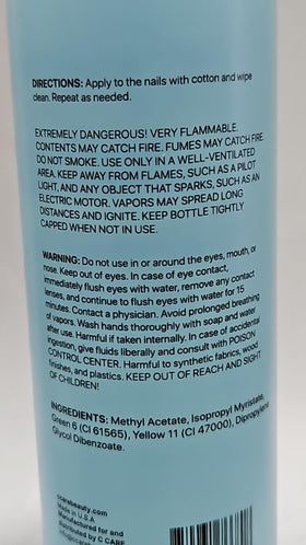 C CARE Gentle Touch Non-Acetone Nail Polish Remover 16 Fl oz bottle side view