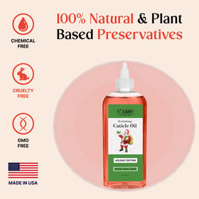 C CARE Holiday Edition Cuticle Oil bottle with cap