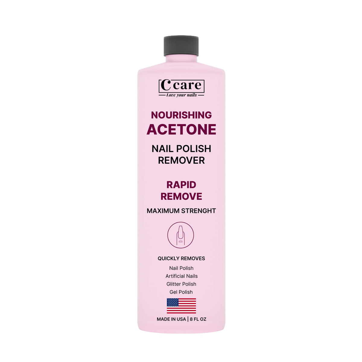 C CARE Nourishing Acetone Nail Polish Remover 16 Fl oz front view